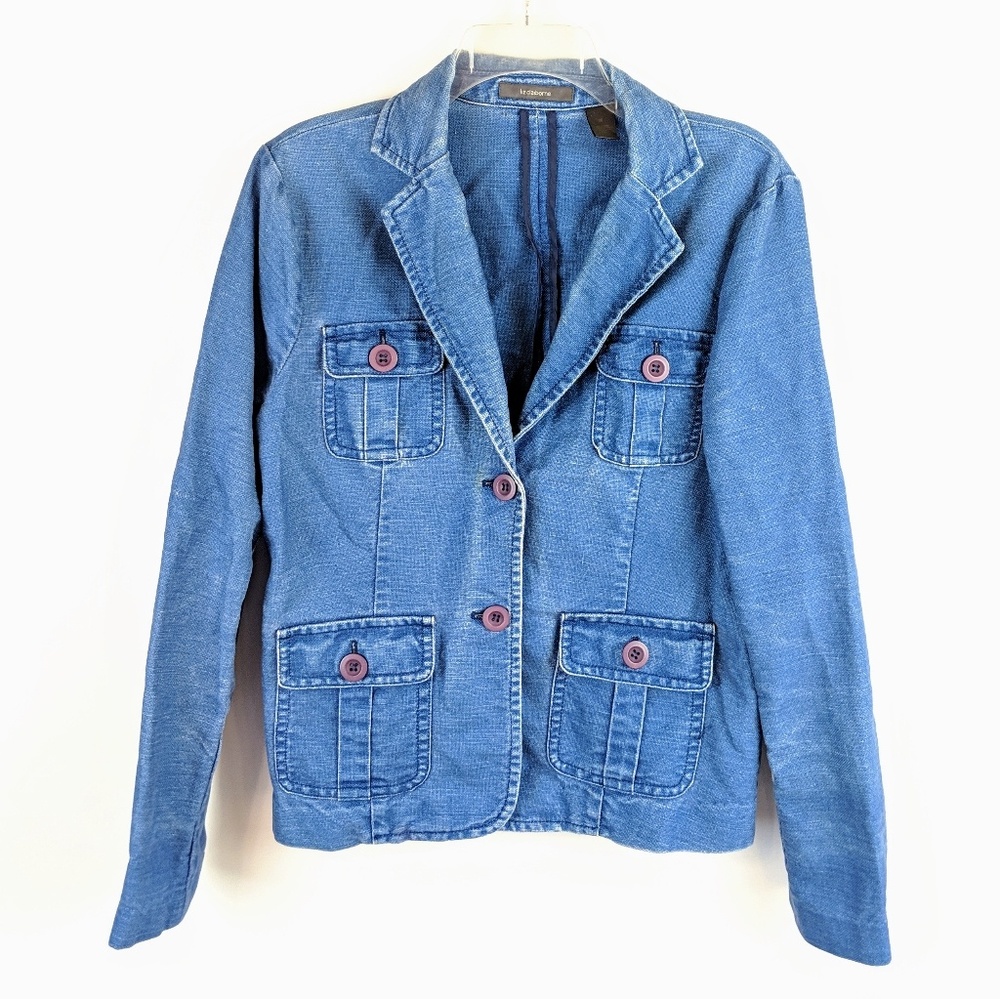 LIZ CLAIBORNE Blue Linen Blend Blazer or Jacket